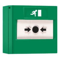 RP-GS-01 - Bouton poussoir Vert réarmable Vimpex Green Resettable Call Point + Base