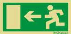 SIN23002 - Pictogramme de Sécurité Photo-luminescent 'Sortie de Secours' 200 x 100 mm SINALUX Fire Exit Photoluminescent Safety Sign 23002
