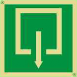 SIN23321 - Pictogramme de Sécurité Photo-luminescent 'Sortie de Secours' 150 x 150 mm SINALUX Fire Exit Photoluminescent Safety Sign 23321
