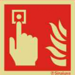 SIN25001 - Pictogramme de Sécurité Photo-luminescent 'Signal d'Alerte' 150 x 150 mm SINALUX Call Point Photoluminescent Safety Sign 25001
