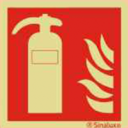 SIN24601 - Pictogramme de Sécurité Photo-luminescent 'Extincteur' 150 x 150 mm SINALUX Extinguisher Photoluminescent Safety Sign 24601