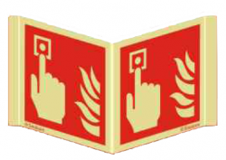 SIN25201 - Pictogramme de Sécurité Photo-luminescent 'Signal Panoramique d'Alerte' 150 x 150 mm SINALUX Fire Alarm Call Point Photoluminescent Safety Sign 25201